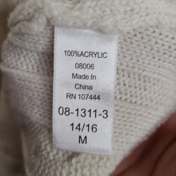 Jessica London Boatneck Cream Cable Knit Tunic Sweater Ladies Size Medium - Picture 4 of 9